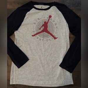 Like New Jordan Jumpman Raglan "Flight-Club" Youth XL Black, Red & Gray T-Shirt
